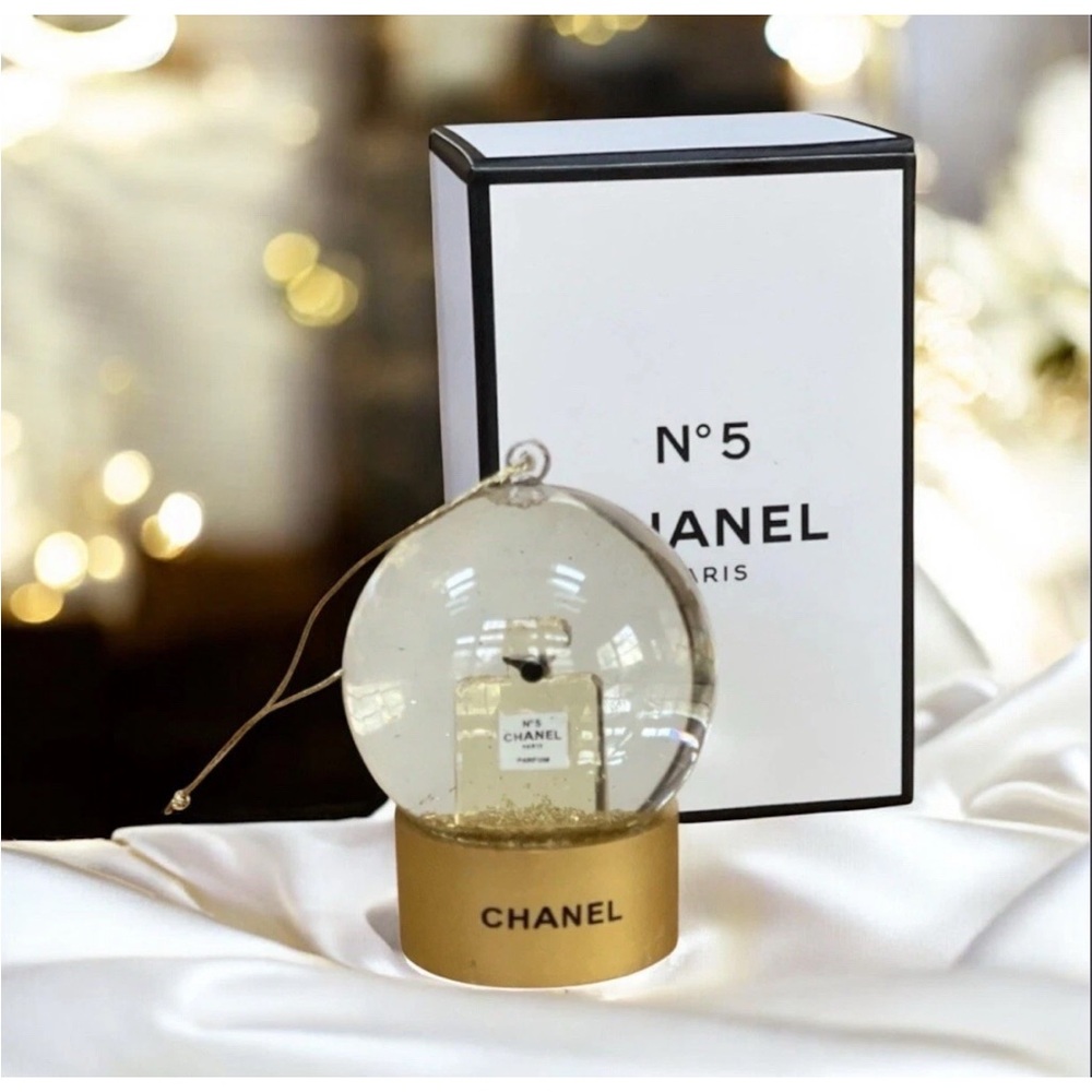 Chanel Beauty No5 Bottle Snow Globe Ornament